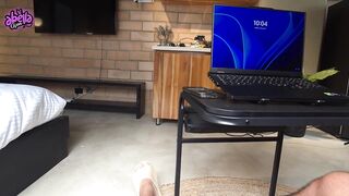 My stepsister caught me using my sex doll! she was so horny she had to join! - Abella olsen