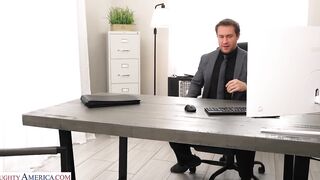 Sexy Sydney Uses Her Tight Pussy To Tame A Big Cock At The Office - Sydney Paige