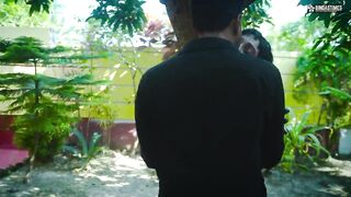 Desi Indian Boy friend & Girl friend Outdoor sex turns into A Hardcore Threesome with a Stranger Guy ( Hindi Audio )
